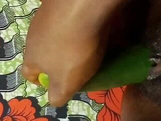Cyndy Blackslave’s Cucumber Squirt Fuck