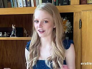Nervous blonde babe craves daring discipline play