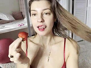 Melena Rya's Red Lingerie Seduction