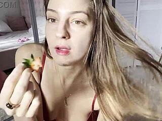 Melena Rya's Red Lingerie Seduction