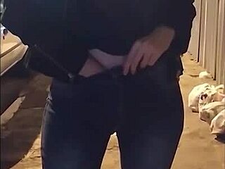 Cheeky Brazilian teen Melina Bloom flashes tits on street