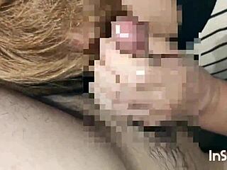 I caught my Japanese girlfriend giving outdoor head and handjob
