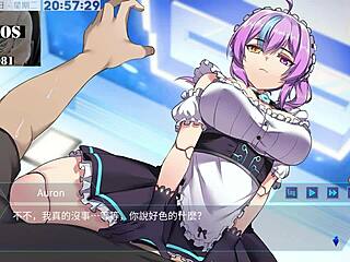 Anime hentai tease with alluring ai machine girl