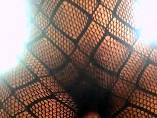 Ebony teen pounded in stockings