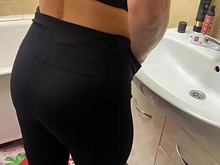 i spy on busty stepmom in bathroom