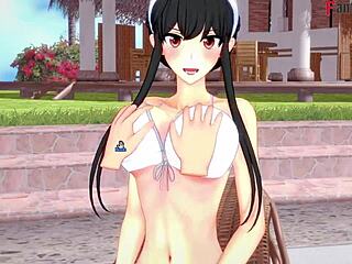 Yor forger has sex in bikini at pool in spy x family hentai