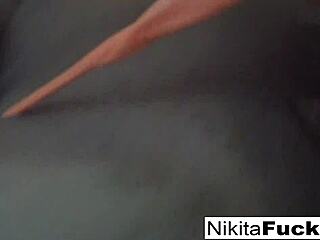 Solo fishnet play with arousing milf nikita