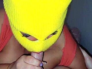 Masked MILF Housewife Gives Blowjob with Oral Creampie