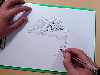 two stunning girls sketched in quick strokes