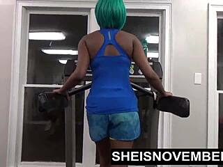 Ebony’s Gym Tease Turns Into Public Suck