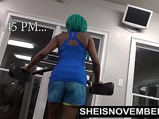 Ebony’s Gym Tease Turns Into Public Suck