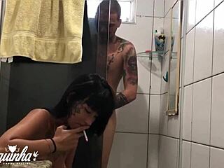 Brazilian brunette’s hairy pussy fucked after heated argument