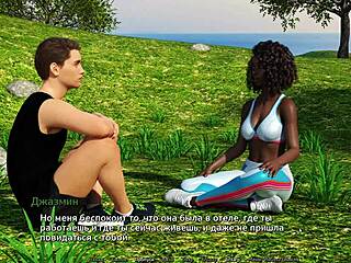 EBONY CONQUERS HUGE SHAFT OUTDOORS