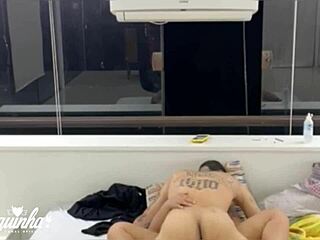 Tattooed Brunette Fucked Hard by Monster Cock in Public