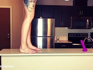 Ray Ray XXX Teases With Dildo Fuck And Footjob