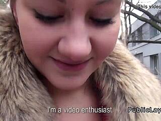 Euro amateur sucks and fucks in public