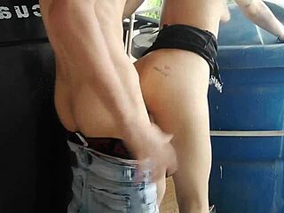 deepthroating teen brunette in homemade neighbor fuck