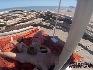 Teacher Flashes on Nudist Beach