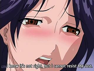 anime woman fantasizes touching herself