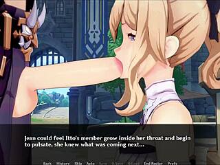 Daring anime lesbians tease outdoors in hentai game