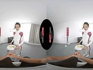 Latex Android Teases in VR Cowgirl Ride