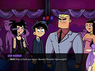 Goth cheerleader gives fierce handjob in Danny Phantom