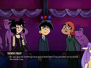 Goth cheerleader gives fierce handjob in Danny Phantom