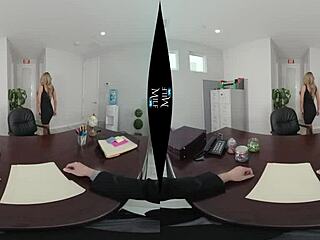 Kayla Kayden's subtle office anniversary tease in lingerie