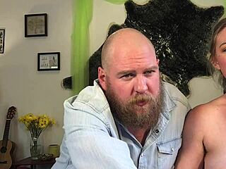 Hippie Couple Kissing And Fingering Shaved Pussy Doggystyle