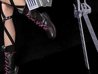 Mikasa Sex Doll Fucked in Action