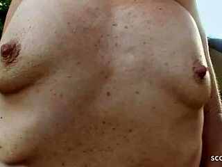 Slim Ginger Mature Deep Fuck By Huge Cock Outdoor In Garden