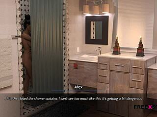 Alex’s Shower with Landlady Heats Up