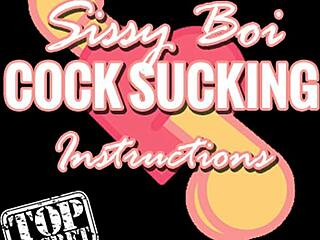 sissy boi learning to suck cock with expert guidance