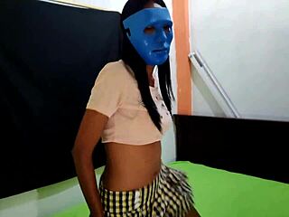 Skinny Latina Student Sends Halloween Homemade Porn