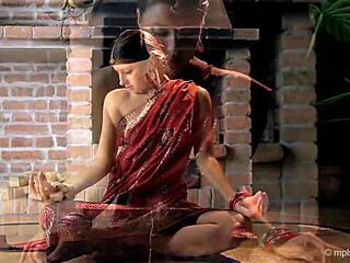 Skinny indian teen dances and fingers herself