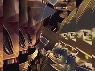 Shemale teases hard in bathroom strip