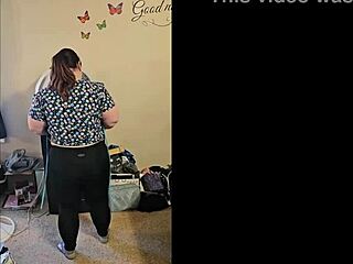 bbw brunette teasing with milkshake dance