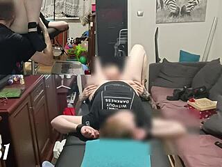 Tied Up Redhead’s Rough Desk Orgasm