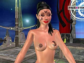 Animated 3D Indian Girl Masturbates With Banana In Cartoon