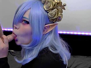 my goth elf girlfriend’s messy blowjob thrilled me