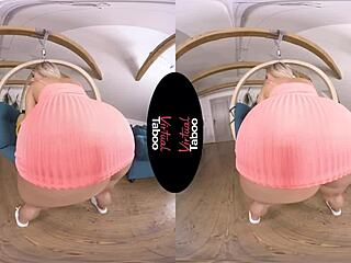 blonde’s taboo tease in virtual pov