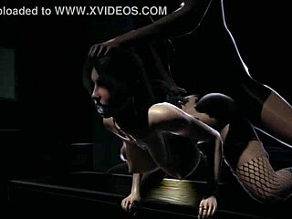 big-titty goth girl pounds a hard cock in hentai