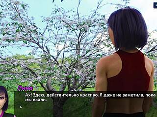 Anime babe's teasing double cock hunt gameplay