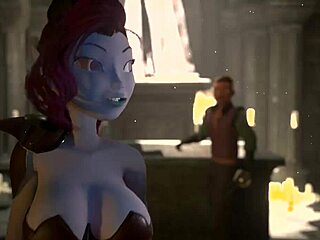 3dgspot - busty elf overpowers man for cock reward