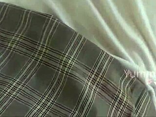 Asian schoolgirl’s skirt lifted for homemade fucking