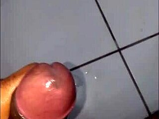 Solo gay guy jerks monster cock hard