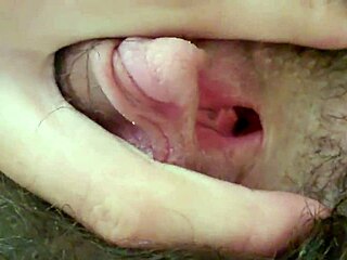Fingering My Hairy Slut Hole in Close-Up Action