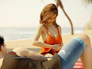 Layla’s tempting ass shines at beach in game
