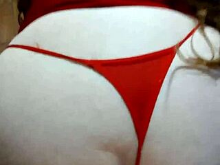 Married Beauty's Red Leggings Backdoor Desire