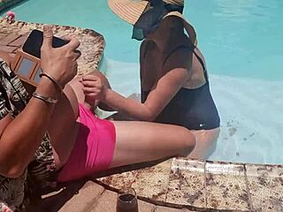 omg, i’m like so nervous... got a random guy at vacation pool for a quick bj, ya know?